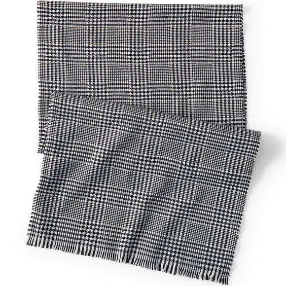 Lands' End Women's Scarf, Cash Touch Black Glen Check, NWT - Picture 1 of 3